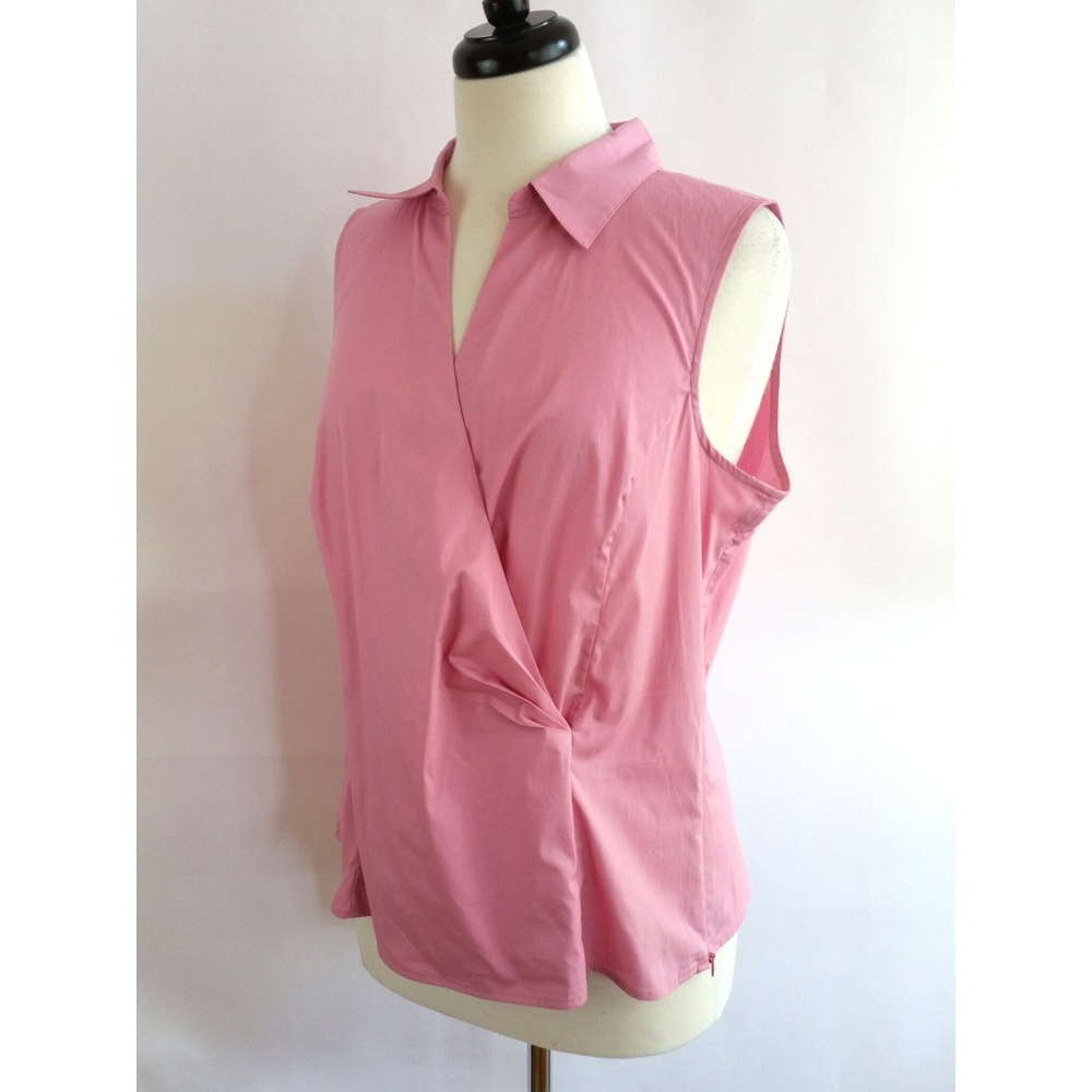 Talbots Size 16P Pink Sleeveless Blouse Top